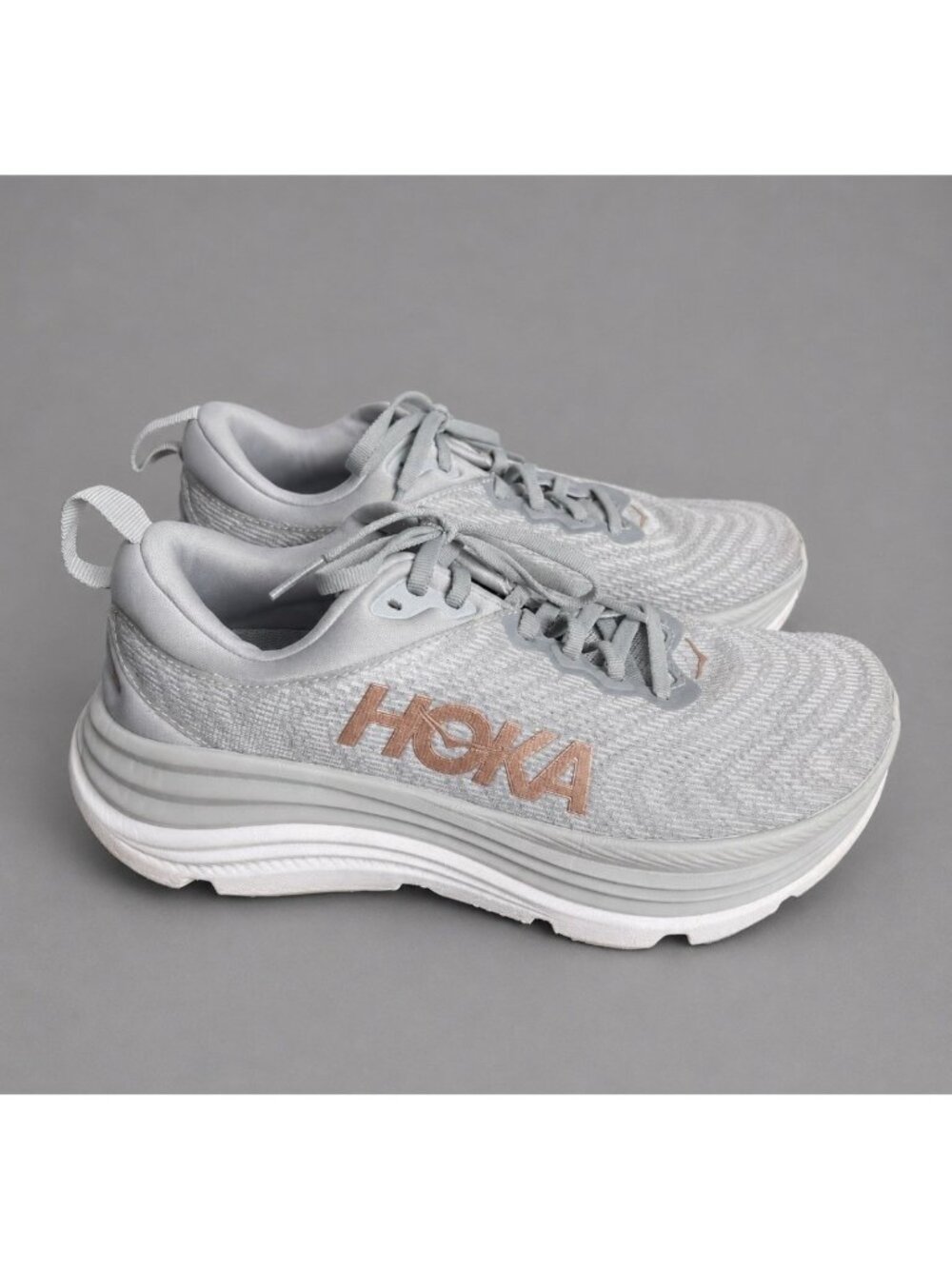 HOKA Womens Size 8.5B Gaviota 5 Gray Running Shoes Sneakers